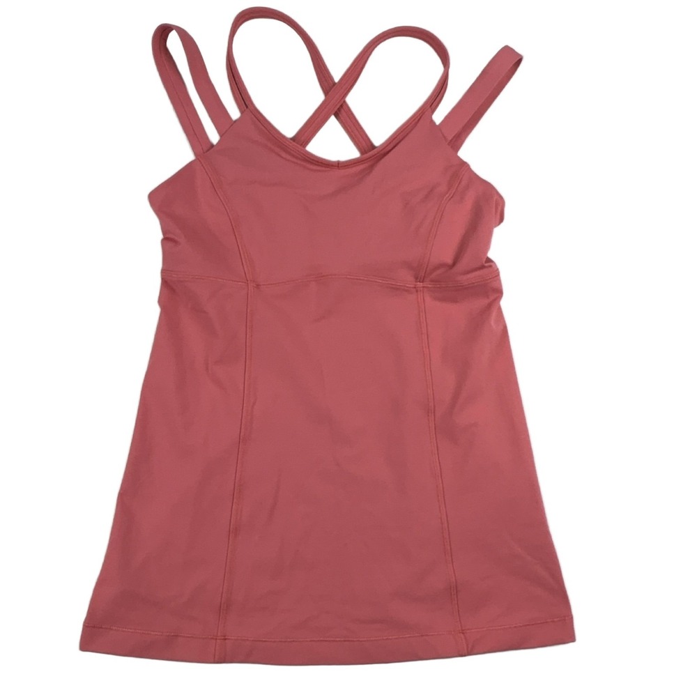 Lululemon Happy Strappy Tank Top Women's Pink Size Small Lycra Yoga Breathable